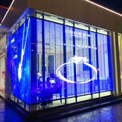 High Quality Shopping Mall Ceiling Hang Transparent Curtain Advertising Screen P3.91 High Brightness Pantalla Led Transparente