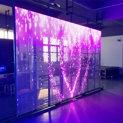 Super Bright Clear Curtain Video Wall Panel P2.6 P2.8 P3.91 Transparent Led Screen for Exhibition Showroom Advertising Display
